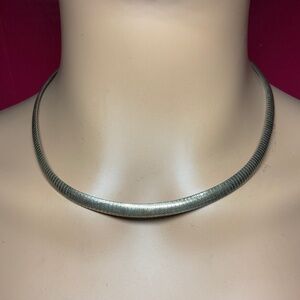 Italian KA 1772 Sterling Silver Omega Necklace. 18 inches long